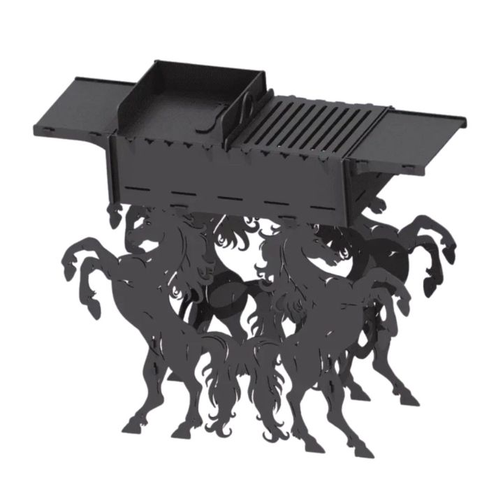Мангал-гриль Carino Коні розбірний 1014х333х964 мм, метал 3 мм
