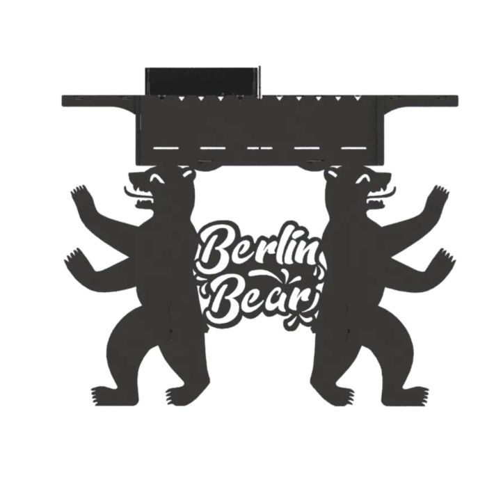 Мангал-гриль Carino Berlin Bear розбірний з грилем 1014х333х964 мм, метал 3 мм без покриття