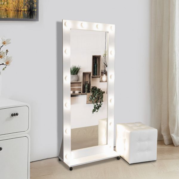 Дзеркало підлогове на весь зріст з підсвіткою Lux White