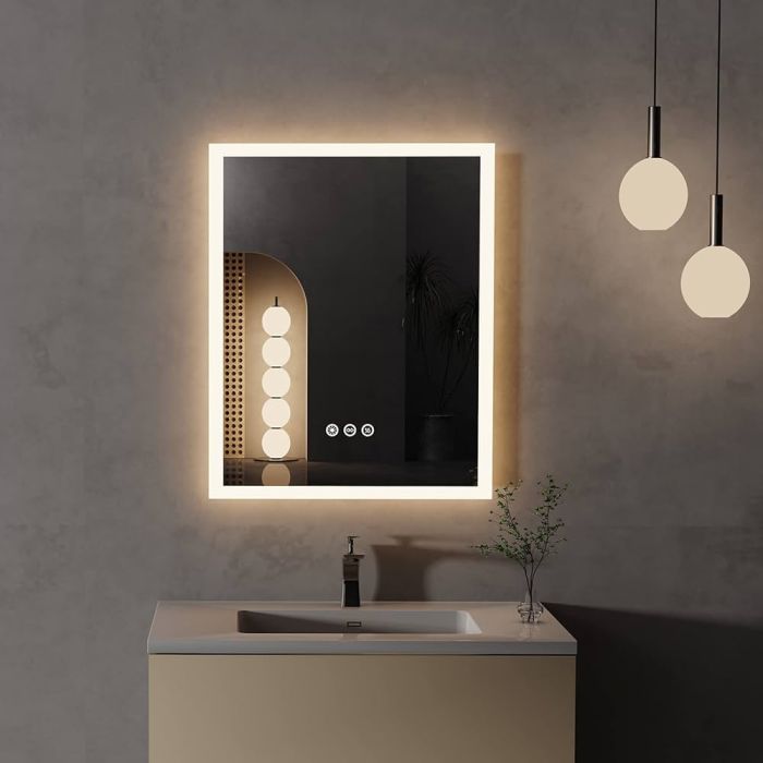 Зеркало LED прямоугольное с передней подсветкой 50х70 см