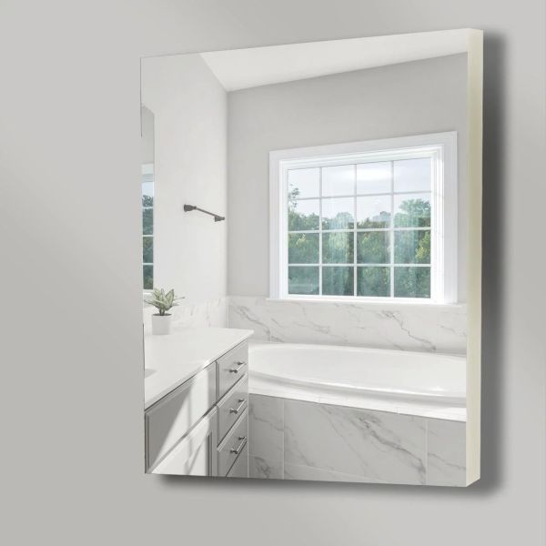 Навісна тумба з полицями та дзеркалом шафа у ванну 65х40 см (13824324)